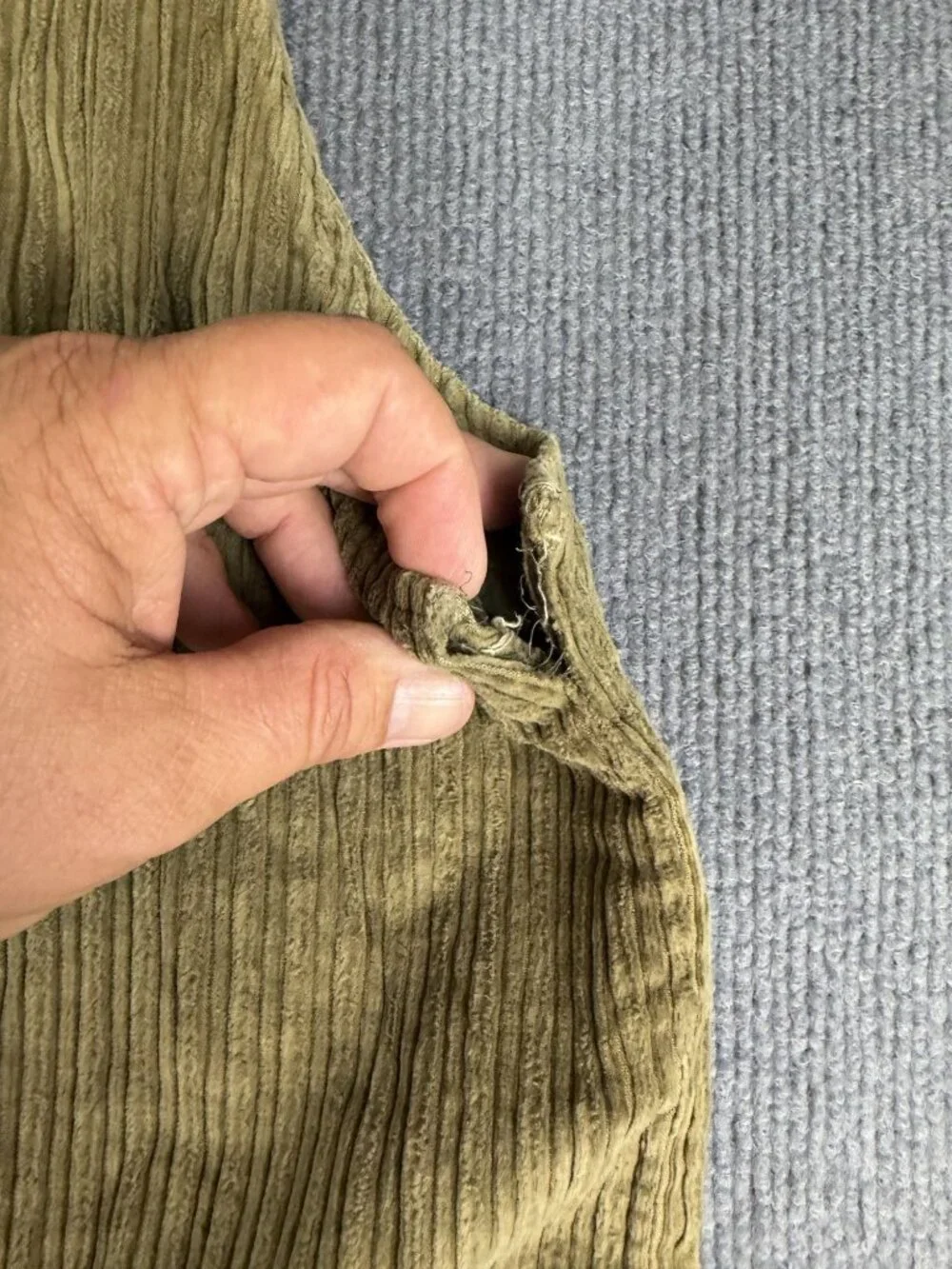 Jackie Vital Mens  Green Corduroy Button Front Vest Size L